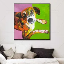 Прекрасная собака животное собака высокое качество масляные краски абстрактная картина маслом с лошадью на холсте ручной работы животные индийская лошадь картины