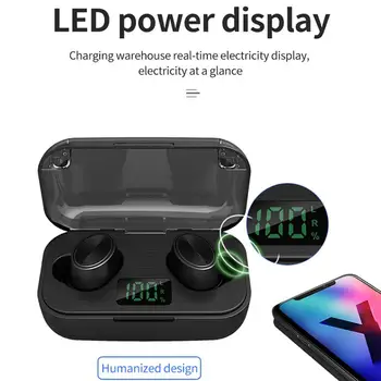 

F6 Wireless Earphone Bluetooth V5.0 LED Display Touch Button Sport Headphone Super Bass Stereo In-ear Earbuds Headsets