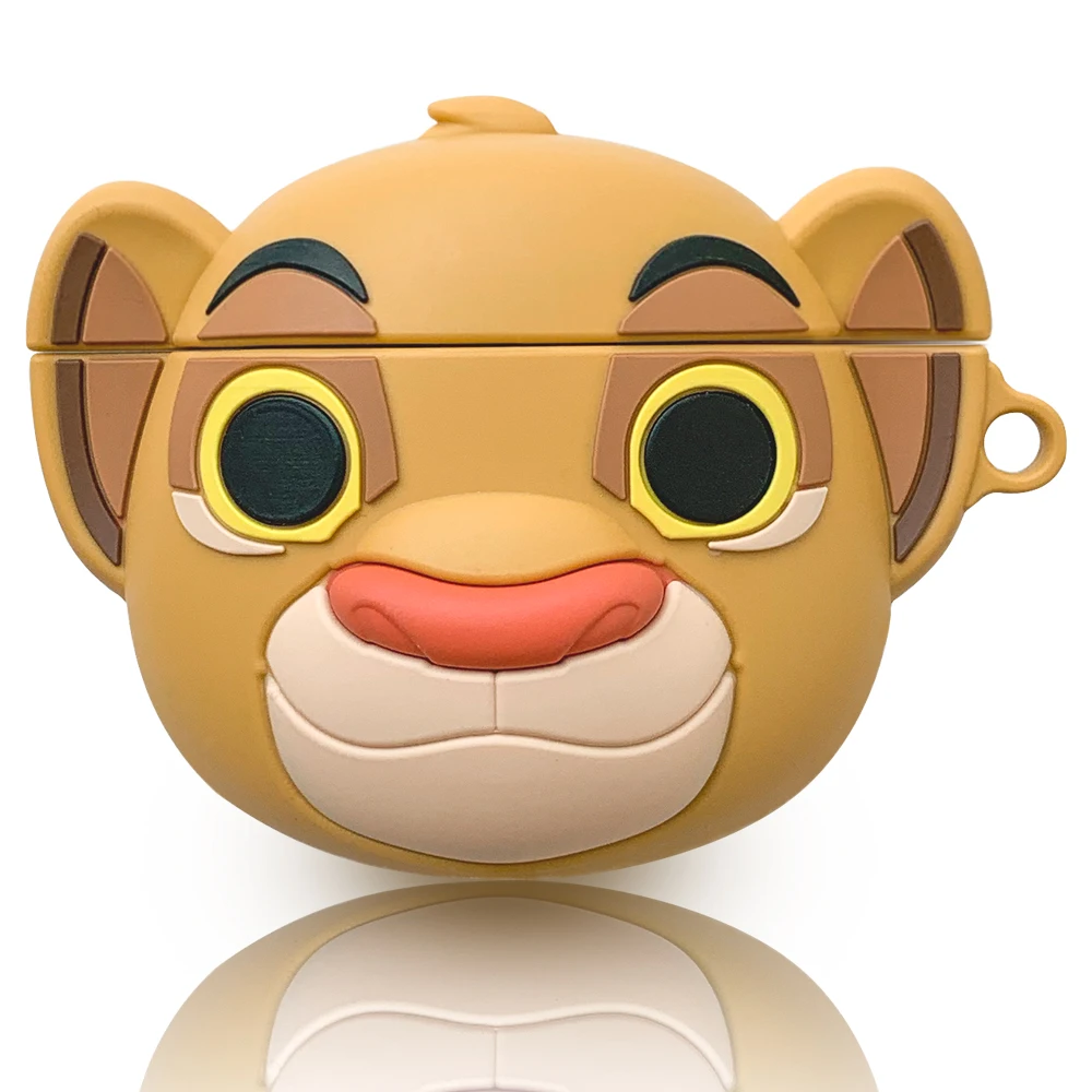 Силиконовый чехол для наушников Airpods, чехол для 3D мультфильма Simba, защитный чехол для Apple Air Pods для Earpods, чехол
