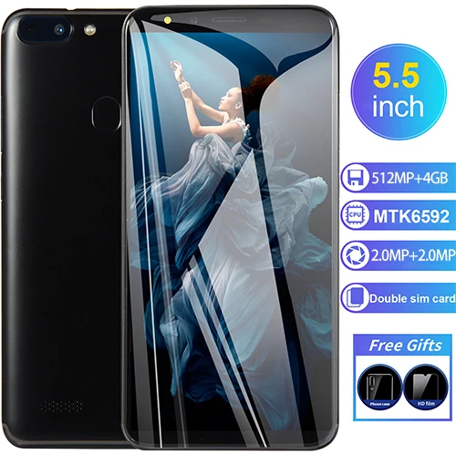 Быстрая Cectdigi R15 PLUS 3g MTK6572 смартфон 960*540 2MP+ 2MP 18:9 5,5 'HD 512MB+ 4G многоязычный мобильный телефон для распознавания лица - Цвет: Black