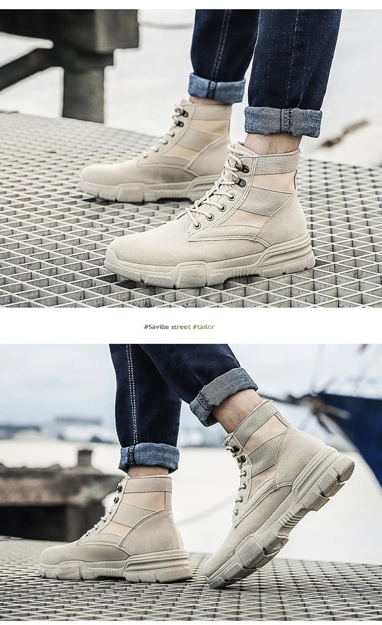 Men Desert Tactical Military Boots Mens Working Safty Shoes Army Combat Boots Militares Tacticos Zapatos Men Shoes Boots Feamle