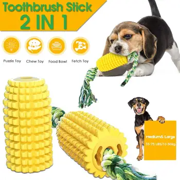 

Dog Teeth Grinding Sticks Gnawing Teeth Clean Dog Tooth Brush Chewing Pet Toy Dog Bite Corn Molar Rod Training Grinding