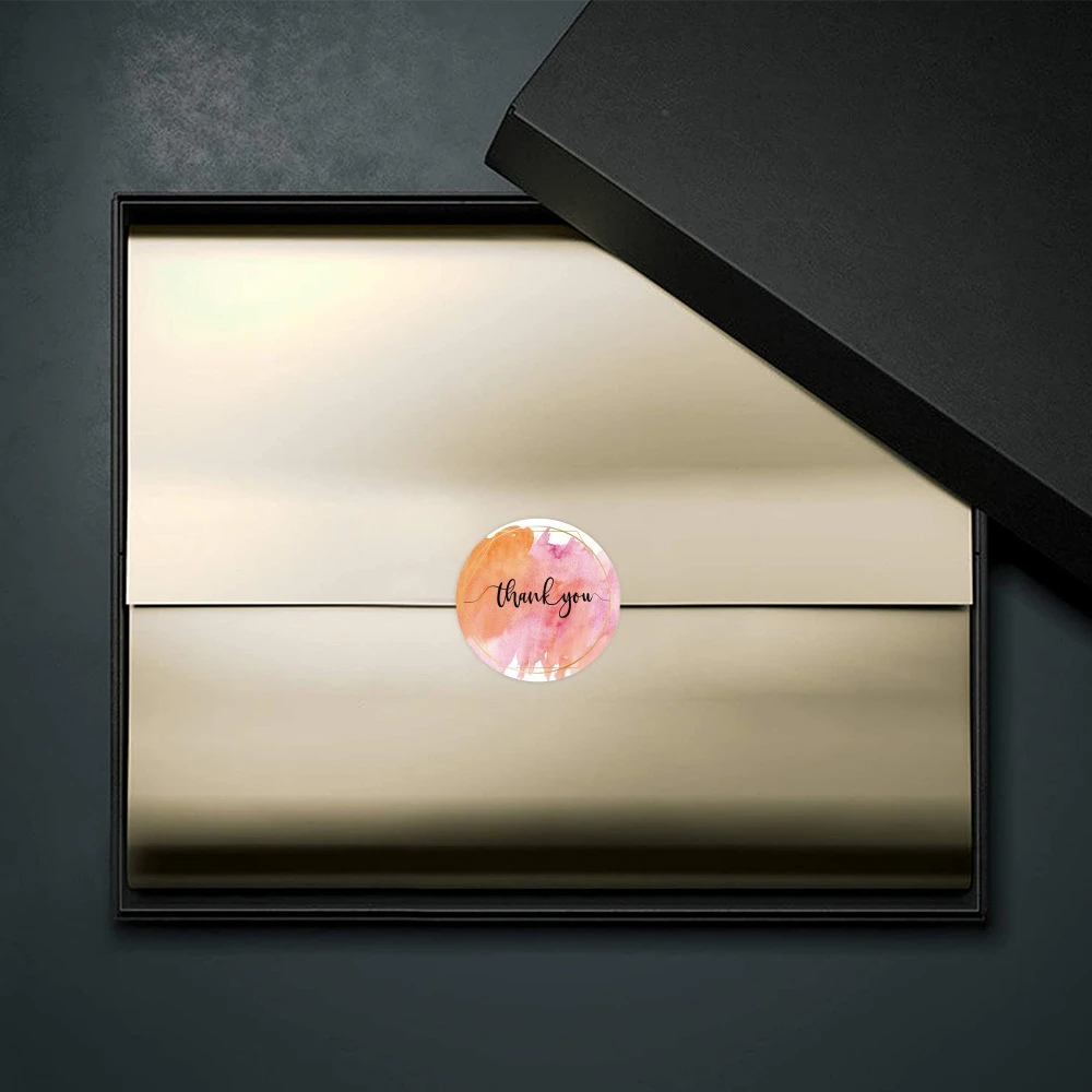 Pegatinas de agradecimiento, etiquetas de oro rosa para pequeños negocios o boda, regalo, decoración, suministros de papelería, 100-500 Uds. - Imagen 4