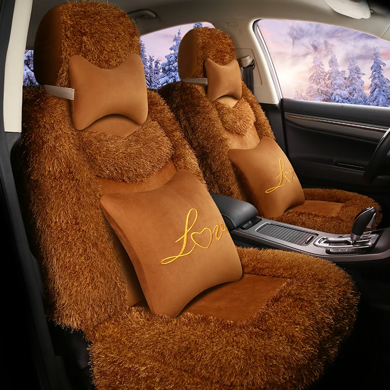  Car Seat Cover Artificial plush Auto Seats Covers for audi a6 c5 c6 c7 4f avant allroad a7 q3 q5 q7