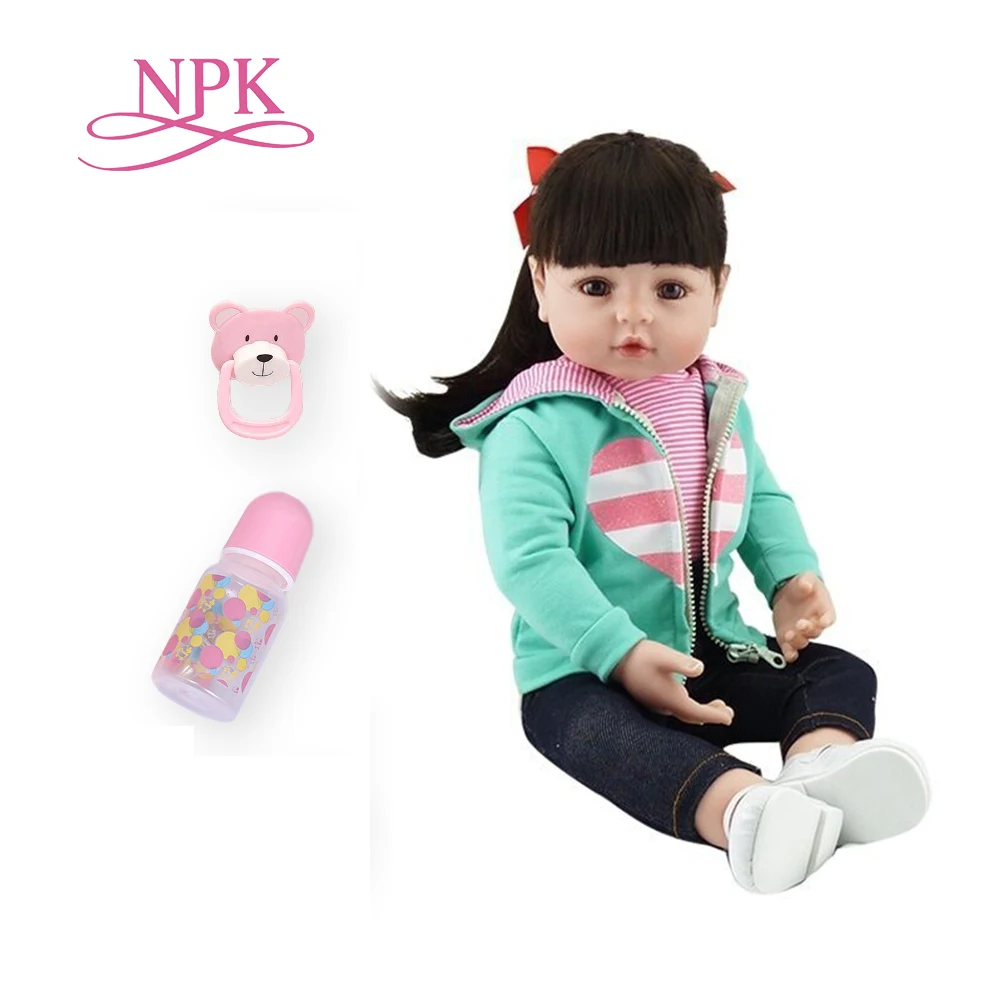 NPK Bebes Reborn doll 47 см силиконовая кукла девочка Baby игрушка Реалистичная