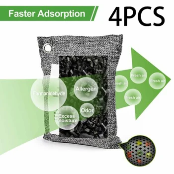 

4PCS Nature Bamboo Charcoal Bag Formaldehyde Remover Air Purifying Freshener Remove Harmful Air Pollutants