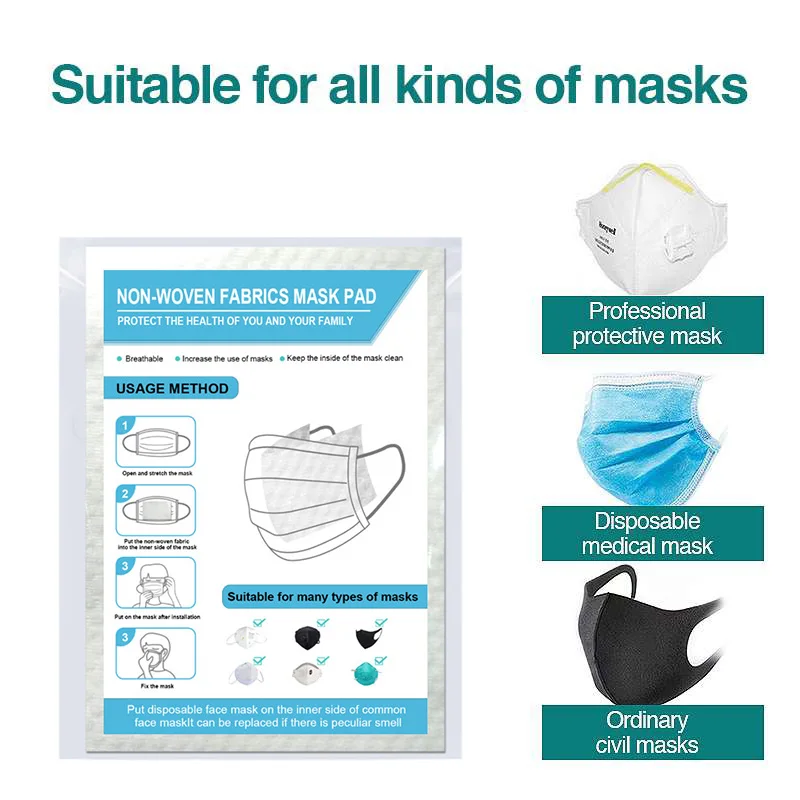 

100Pcs High Quality Non-woven Disposable Mask Gasket Filter Medical Mask Replacement Gasket Isolation Bacteria Disposable