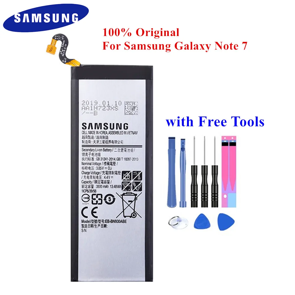 

100% Original Battery EB-BN930ABE for Samsung Galaxy Note 7 N930 SM-N930F N930G N930V N930A N930T N930S EB-BN935ABE 3500mAh