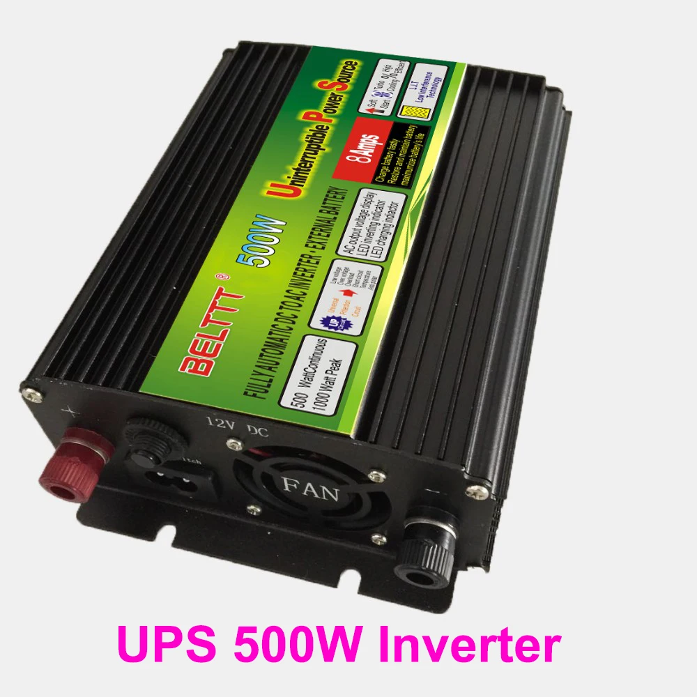

UPS 500W Inverter DC12V to AC220V Automatic Charging Switching 50Hz Home Backup Power Conversion Inverter PWM Battery Charge