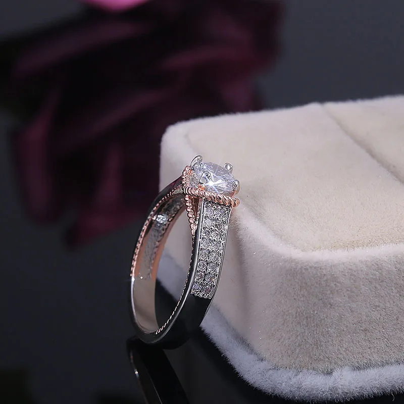 YOBEST fashion ring new style Cushion cut 4ct 5A Zircon stone silver Color Engagement Wedding band Ring for women