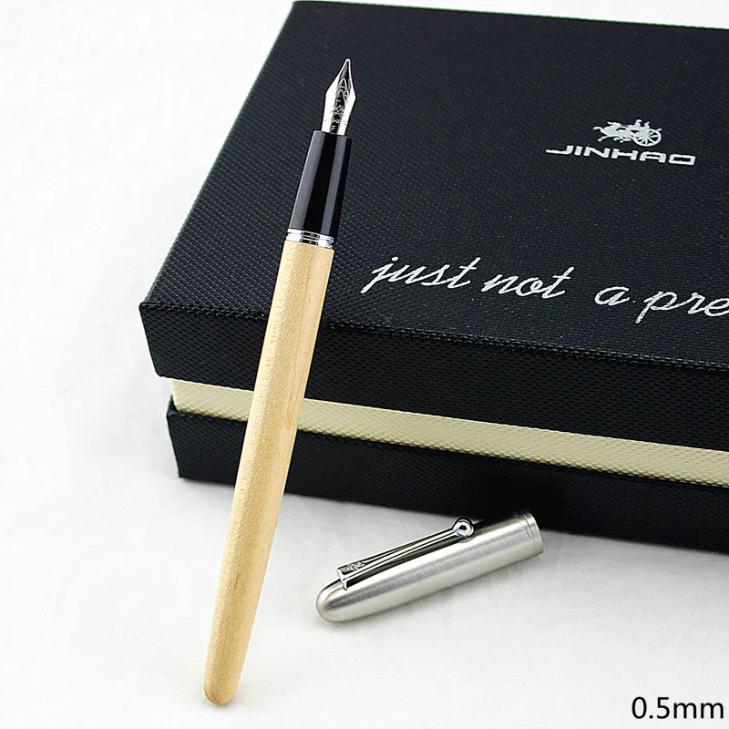 Роскошная Jinhao 51 деревянная+ авторучка 0,5 мм чернильная ручка для офиса и школы, канцелярские принадлежности, подарочная ручка
