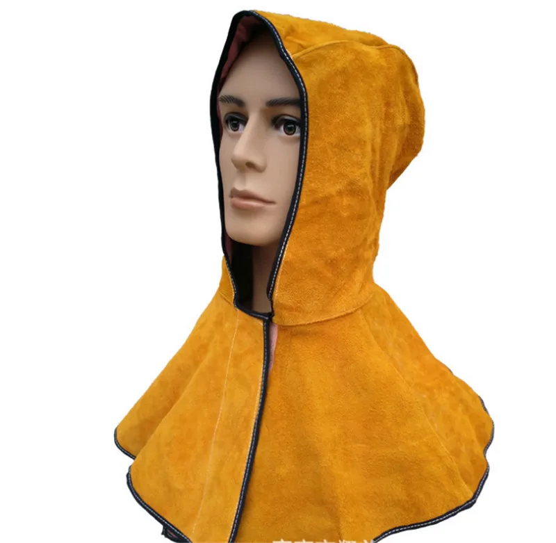 60cm Leather Welding Hood Helmet Mask Protector Cap For Welder Electric Welding Work Workplace