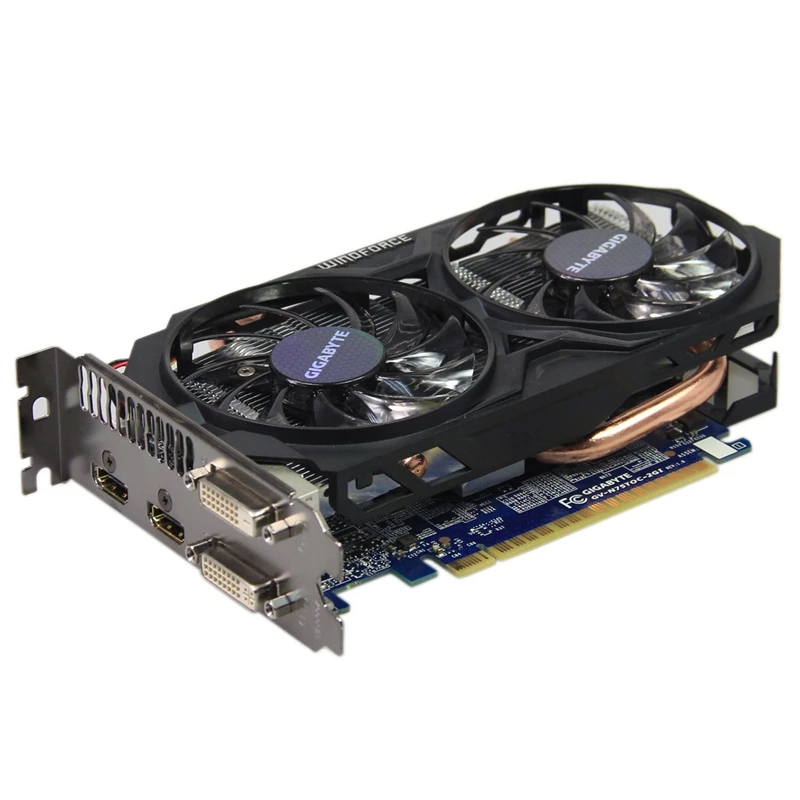 Видеокарта Gigabyte GTX 750 Ti 2 Гб NVIDIA GTX750 750Ti графические карты графический процессор