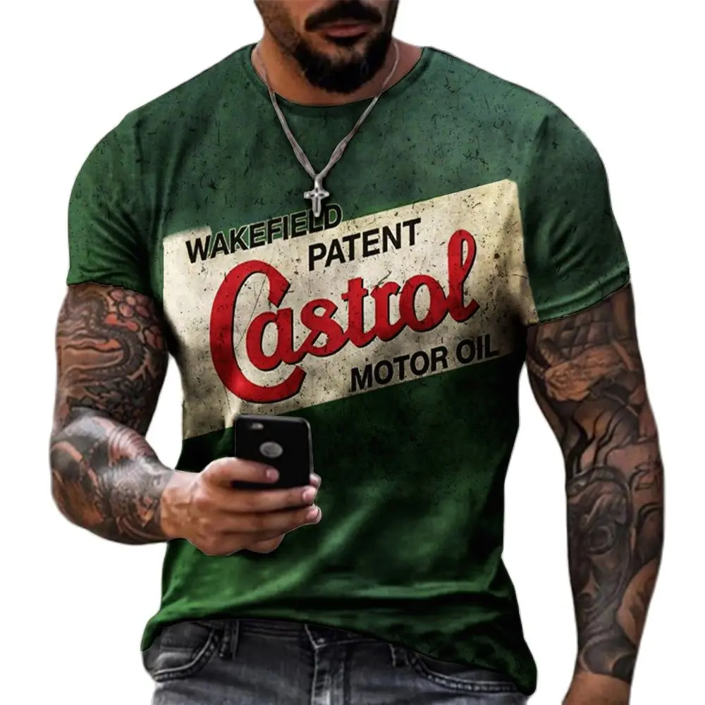New Men's T-Shirt Summer 3D Printing Short-Sleeved Oversized Short Sleeve Personality Fashion Stitching Pattern T-Shirts For Men