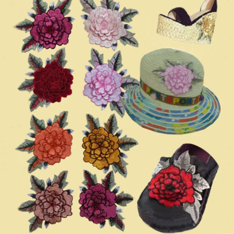 

High Quality Embroidery Rose Floral Collar Sew Fashion Lace Fabric Embellishment Neckline DIY Fabric Sticker Clothes Shoues