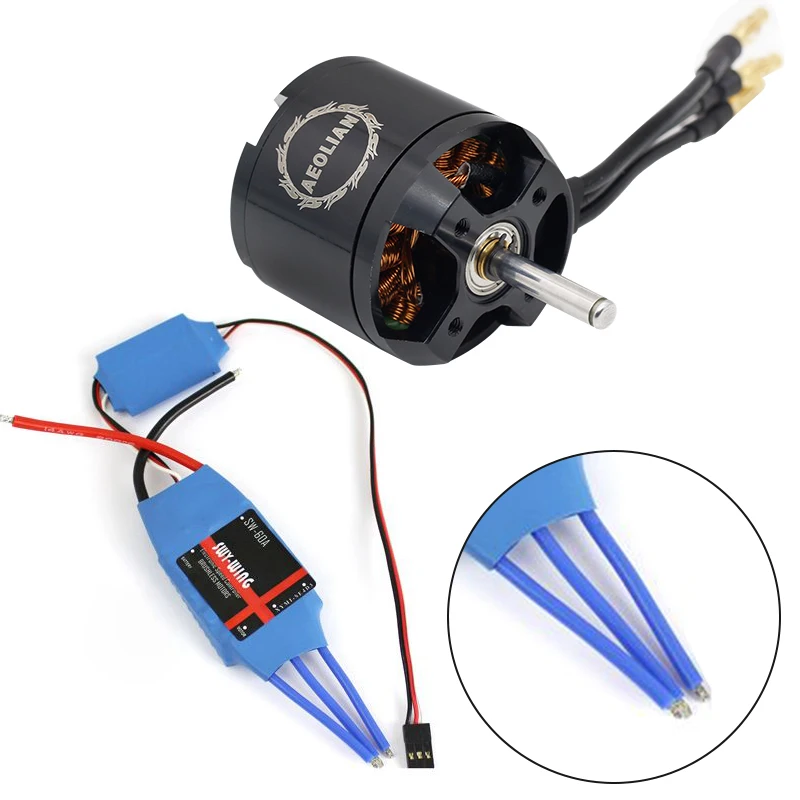 Мотор Aeolian 4250 800kv с skywing 60A ESC для радиоуправляемого самолета бесплатной