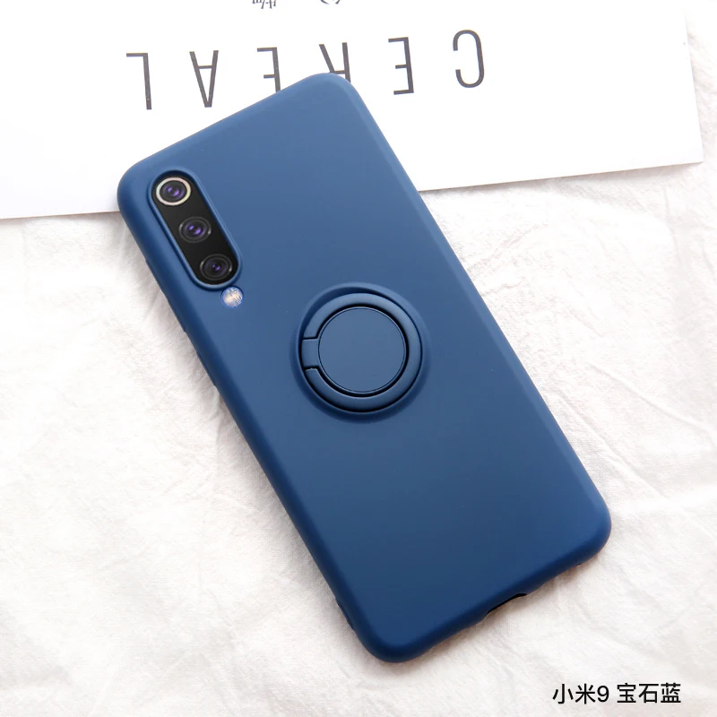 Чехол для телефона XiaoMi 9 9SE чехол с подставка силиконовая Мягкая Противоударная Новинка - Цвет: Синий