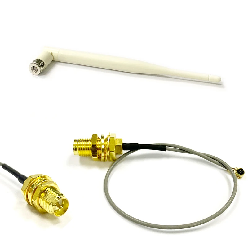 Wifi Antenna 2.4G 6dbi high gain Omni RP-SMA plug White AP + ipx to RP SMA jack cable 15cm for wireless router