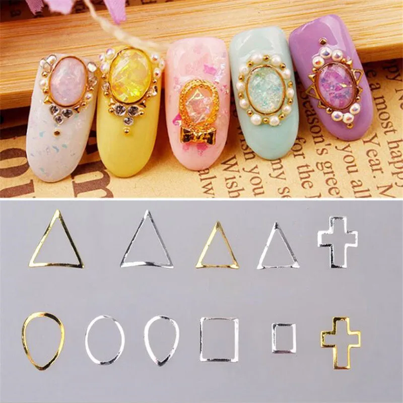 Nail turntable jewelry Cutout rivet heart shape Cross square metal patch decoration | Красота и здоровье
