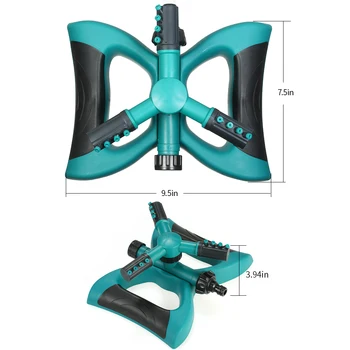 

Hot Garden Sprinkler Automatic Rotate 360 degrees Lawn Watering Sprinkler Adjustable Irrigation System with Three Arm Sprayers