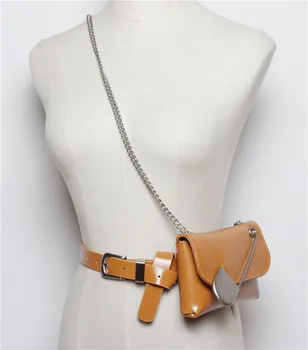 

2020 new belt bag women belt chain shoulder shoulder bag women fur fanny pack