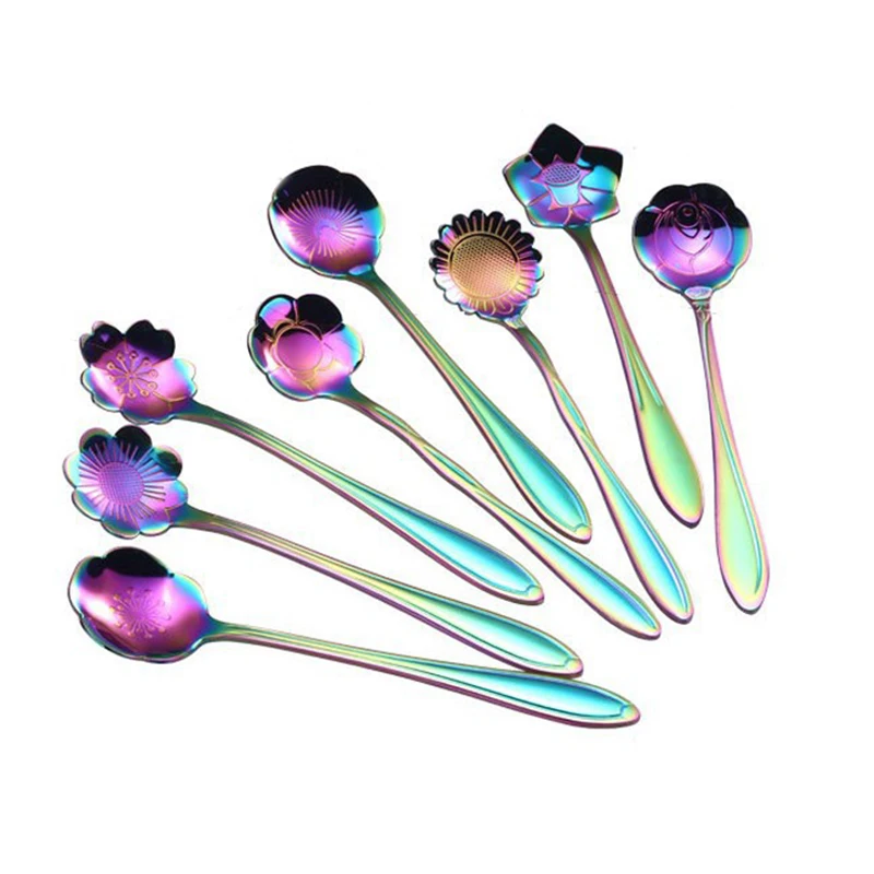 

1PC Stainless Steel Coffee Spoon Kitchen Plating Long Handle Mixing Spoons Dessert Ice Cream Sweets Teaspoon C1236 e
