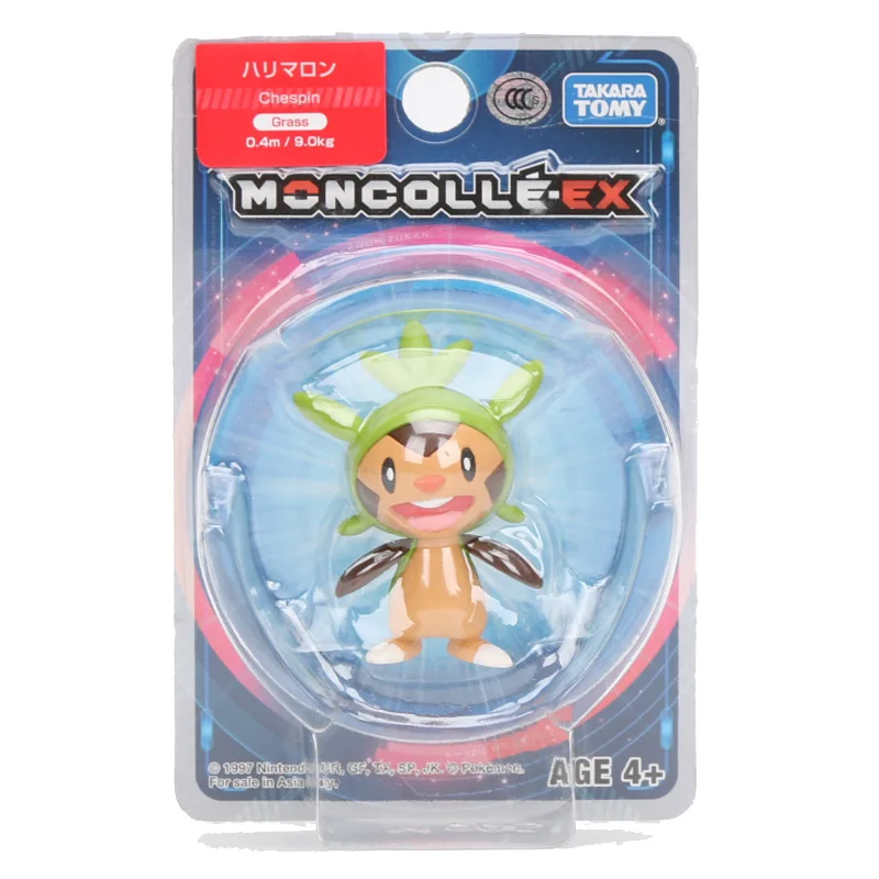 Takara Tomy Покемон Аниме солнце и луна EX Squirtle Rowlet Mimikyu фигурка 1," модель игрушки Kawaii модель украшения кукла подарок - Цвет: Chespin