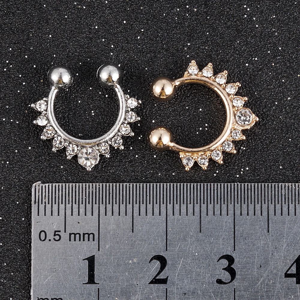 Nose Rings Piercing Jewelry Body Piercing Jewelry Body Jewelry Alloy Nose Hoop Nose Rings Body Piercing Jewelry Fake Septum Clicker Non Piercing Hanger Clip On Jewelry