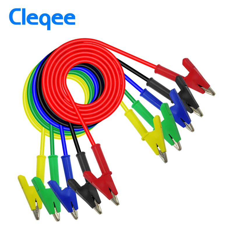 Cleqee P1024 двухсторонние зажимы кабель Аллигатор тестовый зонд свинцовый провод 100