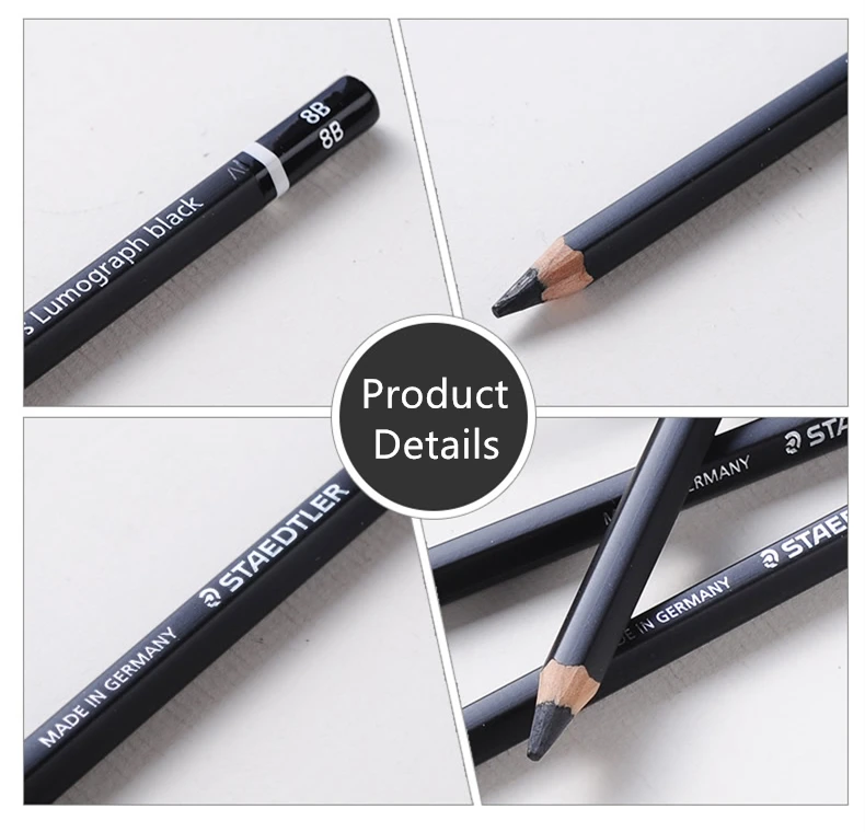 Staedtler Ergosoft красящий карандаш черный баррель Staedtler Mars lumographer карандаши для рисования и набросков HB 2B 4B 6B 7B 8B 12 шт