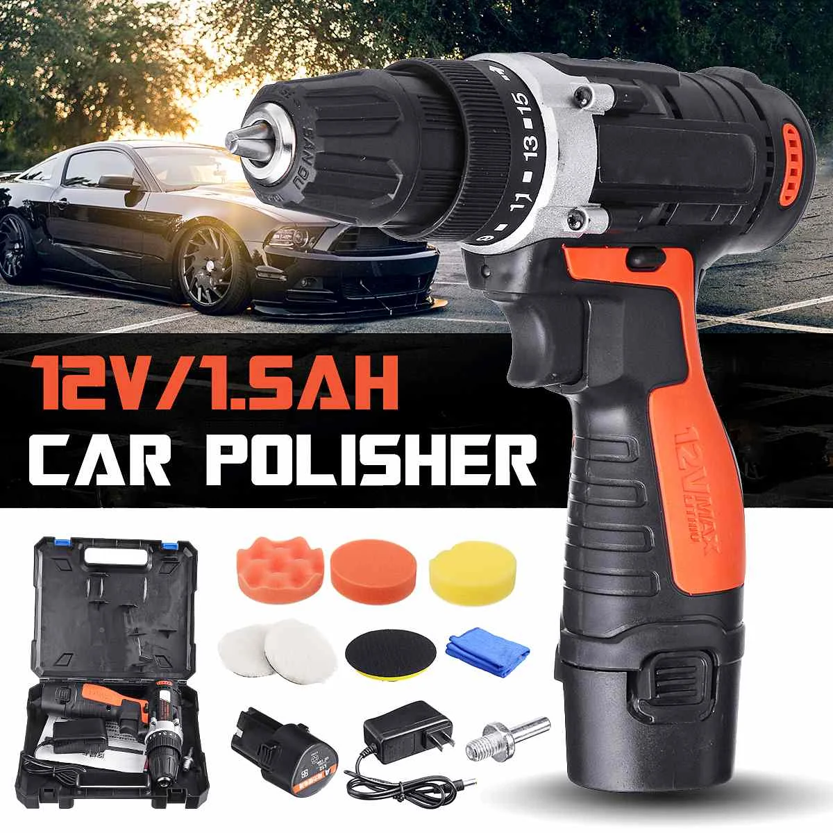 

12V Wireless Car Polisher Electric Screwdriver Drill Cordless Grinder 25Nm Li-ion Polishing Machine Grinding Sanding Power Tools