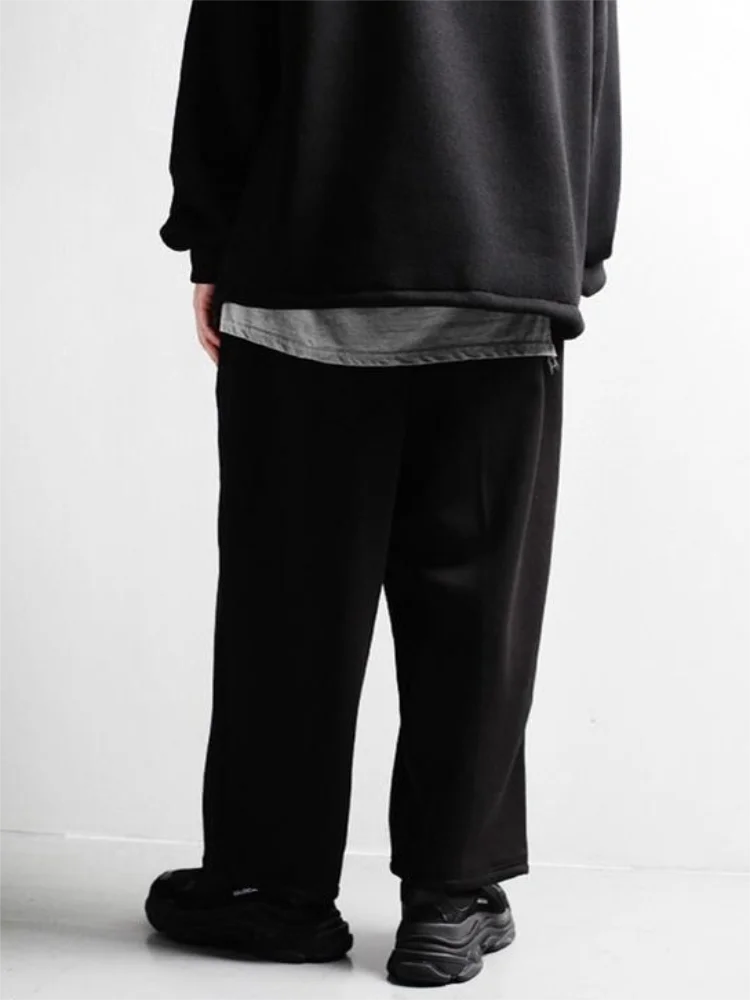 Men Straight Pants Spring And Autumn New Korean Casual Classic Black Large Size New Solid Color Wide Leg Pants