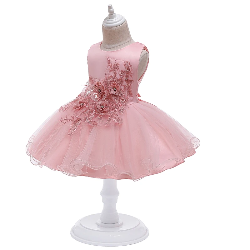 Baby Girl Wedding Bridesmaid Dress Children’s Festive Princess Floral Dresses For Birthday Party Custome Ball Gown Clothes