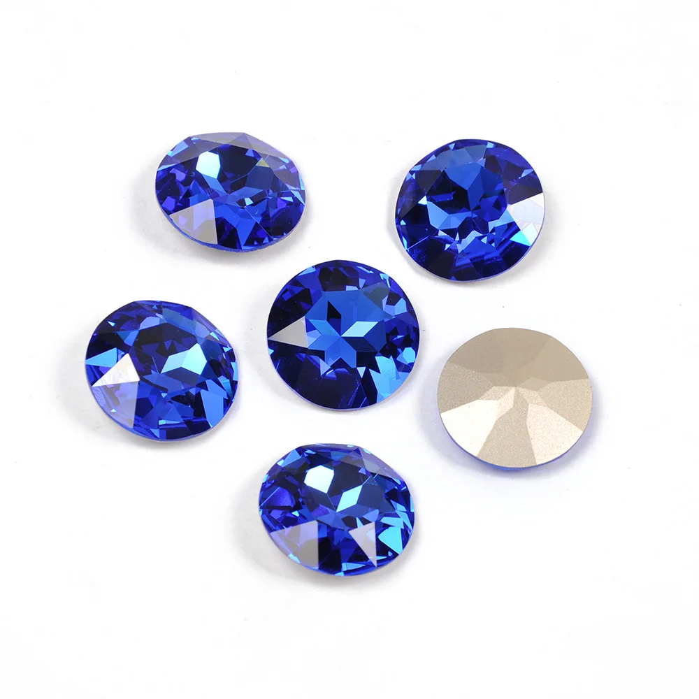 YANRUO 1201 круглые 27 мм пришитые камни стеклянные кристаллы большие стразы Rivoli Pointback DIY Алмазные камни для ювелирных изделий одежды