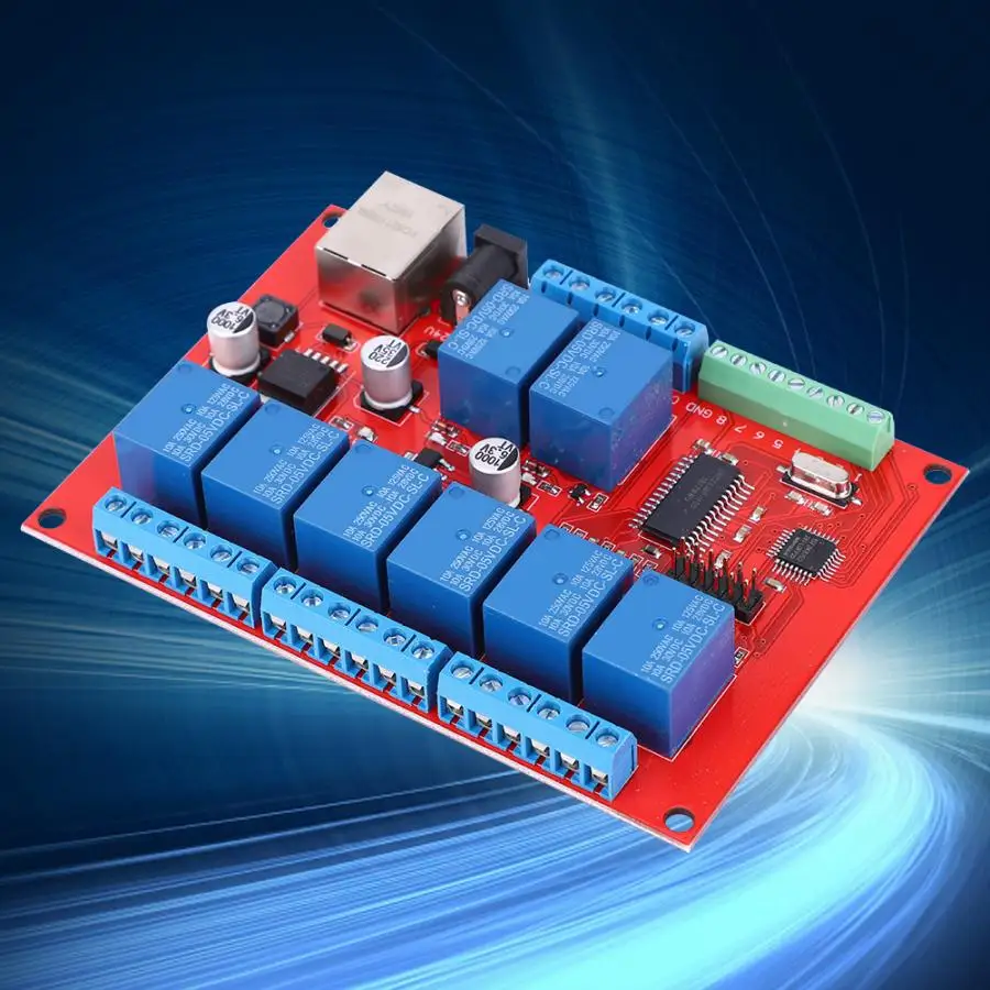 Прерыватель Ethernet релейная плата 8-канальный сетевой коммутатор gigabit TCP модуль UDP контроллер поворотный переключатель