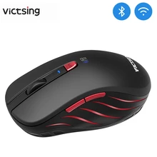 VicTsing Bluetooth мышь беспроводная двойная мышь портативная эргономичная Bluetooth 2,4G беспроводная мышь до 2400 dpi для ноутбуков ПК Windows