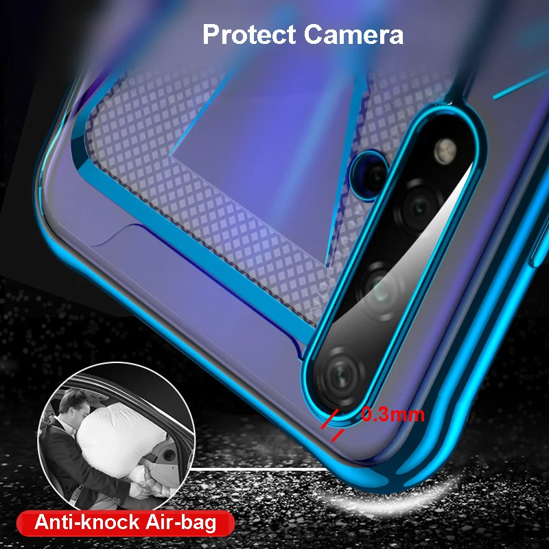 Для huawei Honor 20 Pro 20 Nova 5T чехол с лазерным покрытием из ТПУ Мягкий противоударный Прозрачный чехол для huawei Honor20