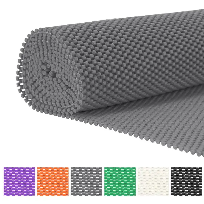 Grey Kitchen Bedroom Carpet Pad DIY Mat Anti Slip Floor Mat Car Interior Cabinet Bathroom Rug Cups Living Room Decorative PVC Foam - Color: Grey