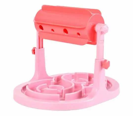 pink HIPET Pet собака интерактивные игрушки кошка дозатор корма чаша анти дроссель Регулируемая головоломка собака Foraging еда обработанный надувной шарик - Цвет: pink