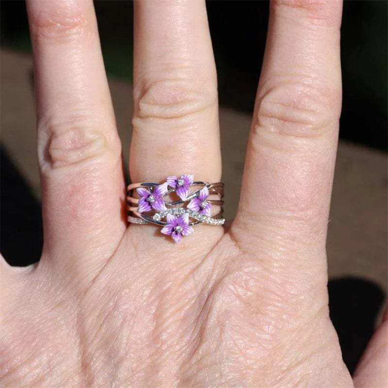 

Sliver 925 VS2 1 CT Diamond Ring for Women Flower Shape Bague or Jaune Bizuteria White Topaz Gemstone Silver 925 Jewelry Rings