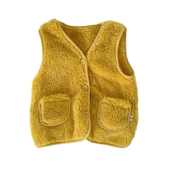 

Children autumn winter vest infant baby solid waistcoat soft warm sleeveless thick jacket coat boys girls toddler clothes