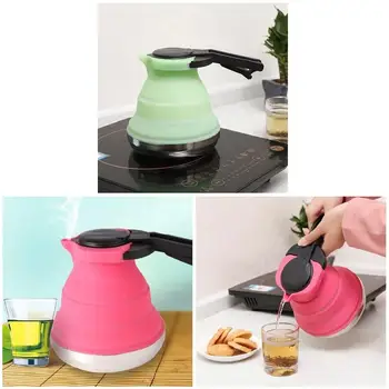 

Foldable Water Coffee Pot Kitchen Silicone Tea Kettle for Travel Outdoor Camping Hiking JS22