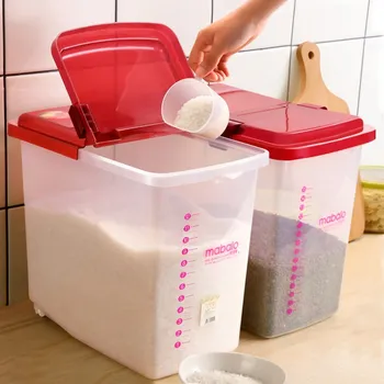 

Household rice bucket large capacity storage rice tank flour tank moisture-proof insect-proof sealed storage box MJ710