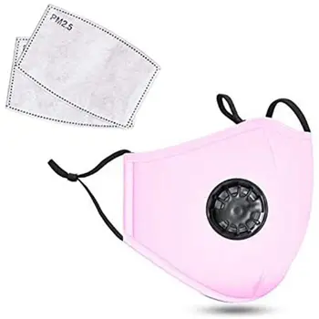 

1 Set Reusable Dustproof Mask with Breathing Valve Filters PM2.5 Activated Carbon Earloop Face Anti Dust Respirator