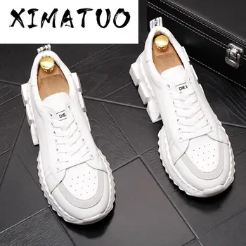 

Men British Style Fashion Casual Shoes Spring Summer Autumn Thick Bottom Hip Hop Sneakers Male Youth Trending Loafers