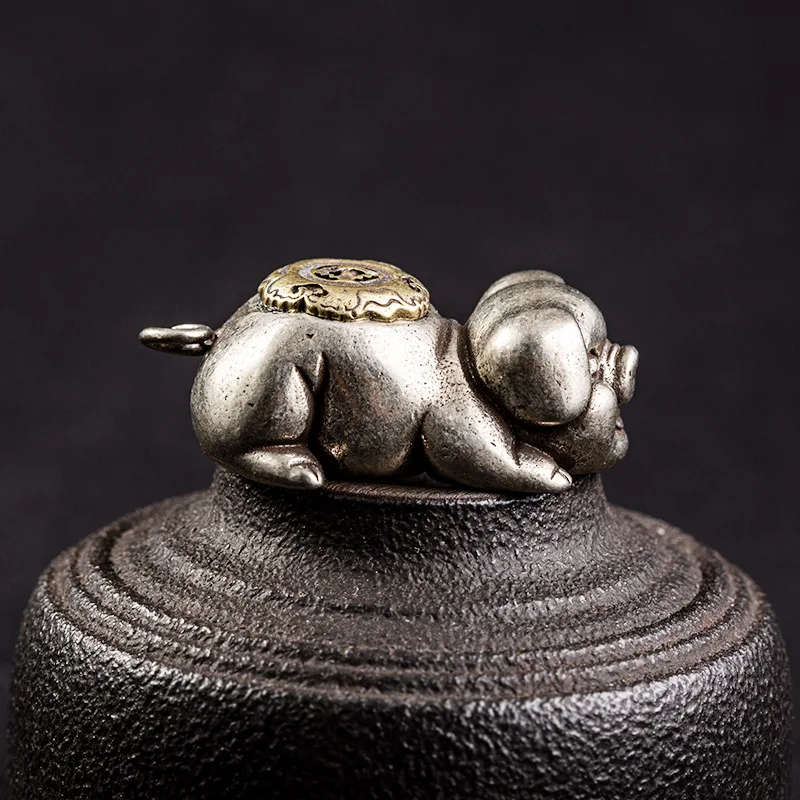 white brass pig pendant (2)
