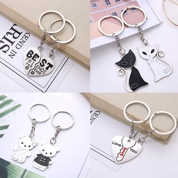 

20pair/lot Creative heart friend 20 modelalloy metal creative Couple keychains/Valentine's Day ,wedding gift/party Favors gift