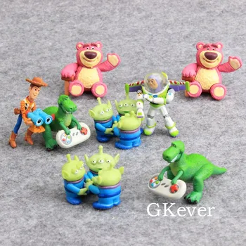 

8 pcs/set Story 4 Action Figure Woody Buzz Lightyear Jessie forky Bear Doll figure 3-6cm Collectible Model Children Gift