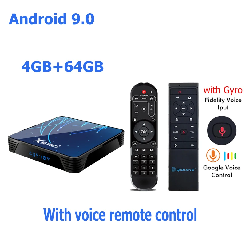 4G 64G MT12 Смарт ТВ приставка Android 9,0X88 PRO Plus Восьмиядерный RK3368 Google голосовой помощник 4K двойной Wifi BT Netflix быстрая телеприставка PK h96 - Цвет: 4G 64G MT12