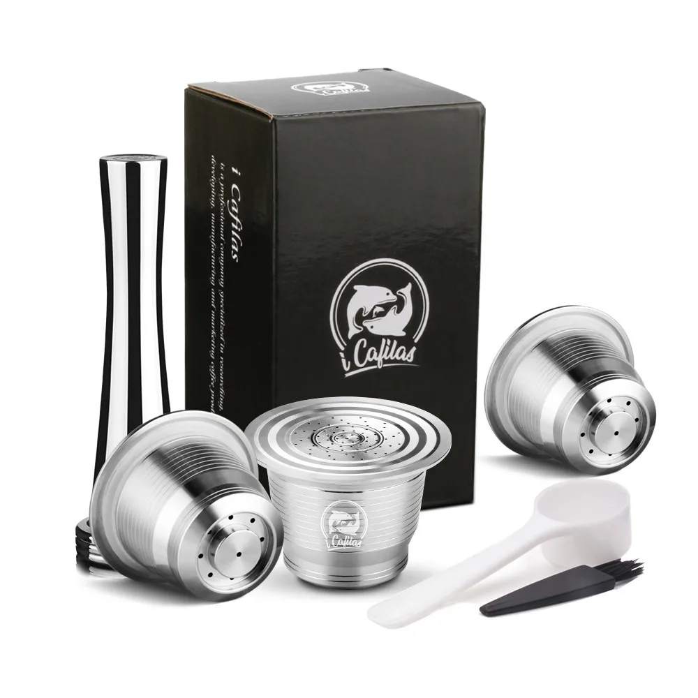 ICafilas Nespresso многоразовые кофейные капсулы Pod из нержавеющей стали для кофе эспрессо фильтры и вскрытия - Color: As picture